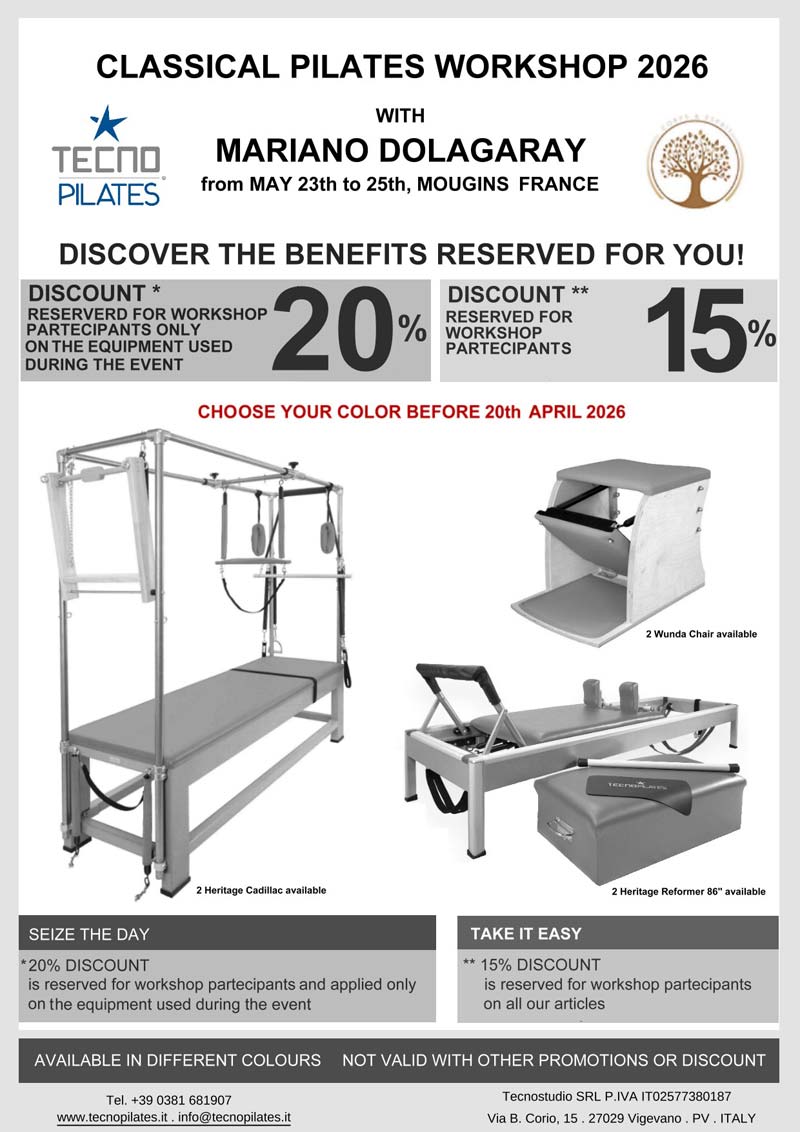 Pilates Workshop with Mariano Dolagaray 23-25 Maggio 2026 - Studio Equilibre Pilates Yoga Mougines